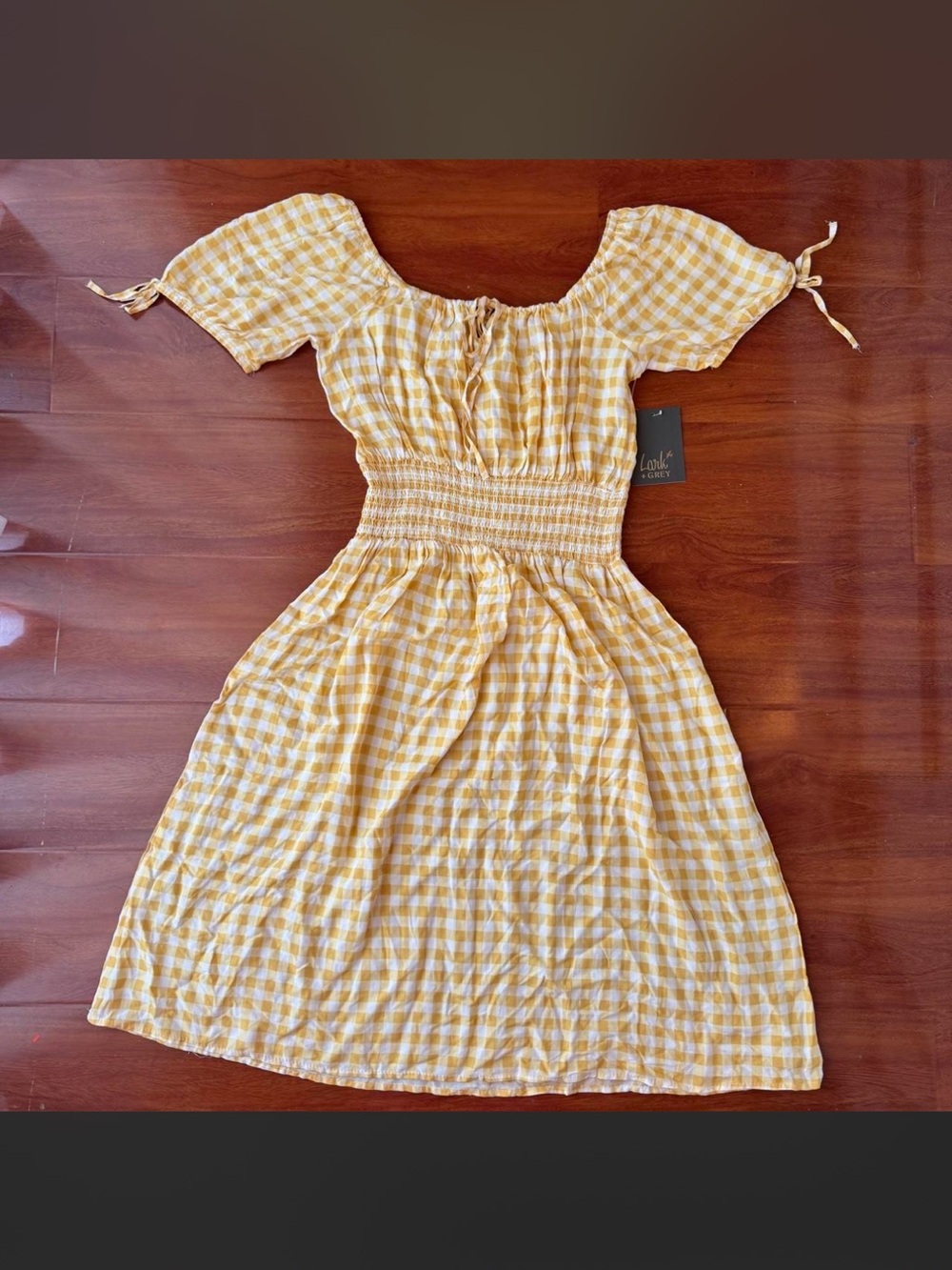 NWT Yellow gingham sundress